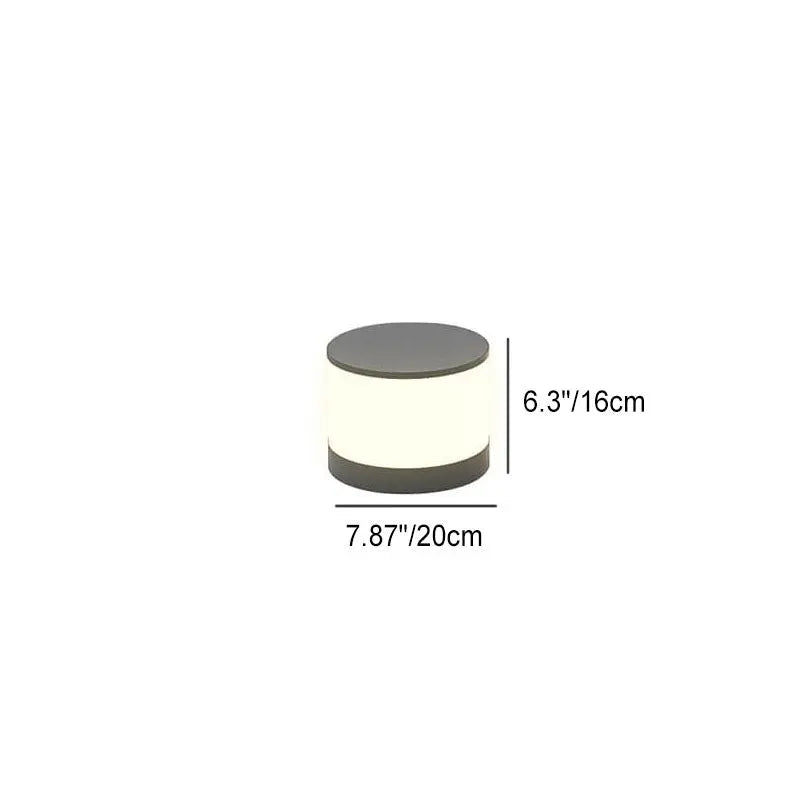 Solar Outdoor Round Column Post Head LED Waterproof Landscape Light Cuvalon