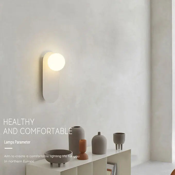 Nordic Minimalist Glass Ring Base 1-Light Wall Sconce Lamp Cuvalon