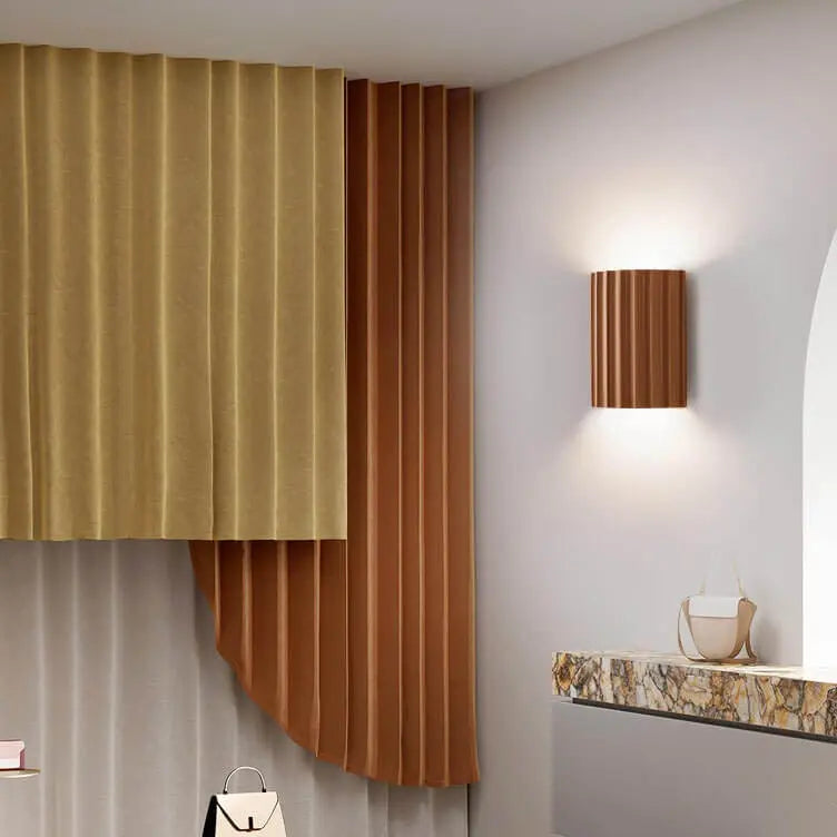Macaron Resin Striped Half Cylinder 1-Light Wall Sconce Lamp Cuvalon