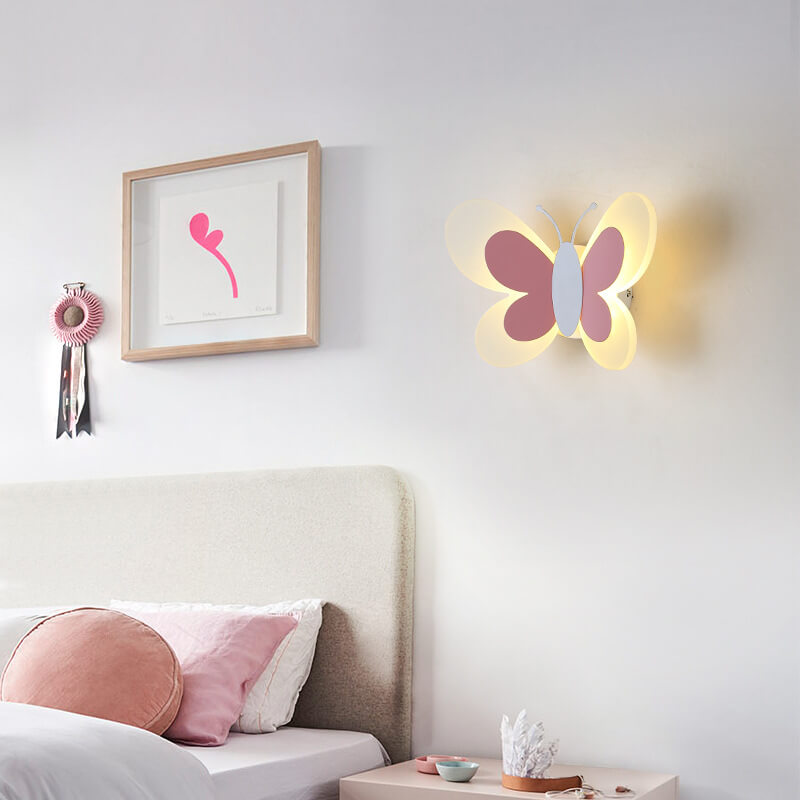 Creative Butterfly Acrylic 1-Light LED Wall Sconce Lamp Cuvalon