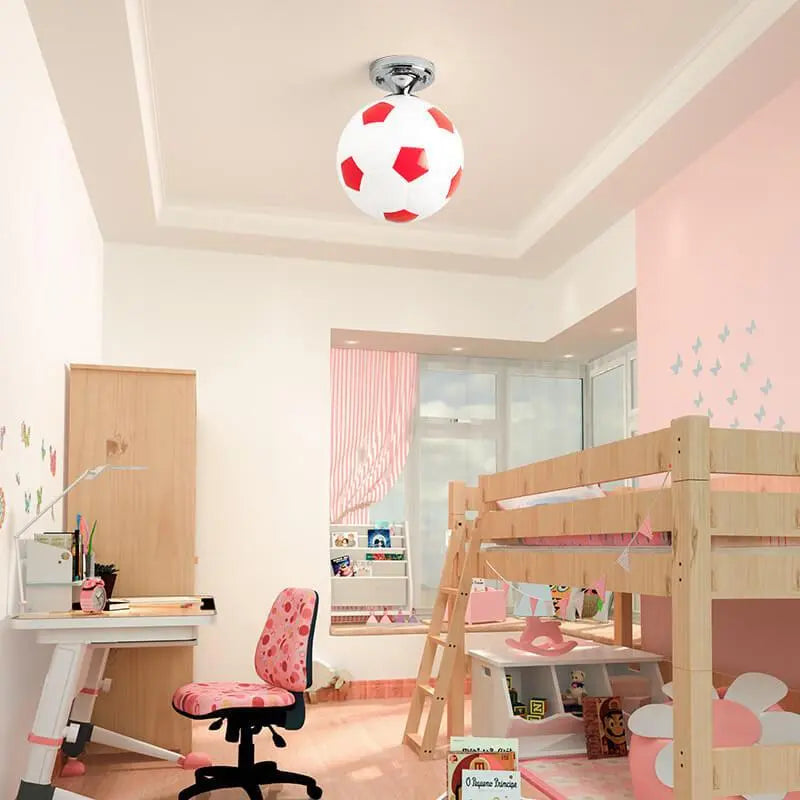 Creative Basketball Soccer Glass 1-Light Semi-Flush Mount Ceiling Light Cuvalon