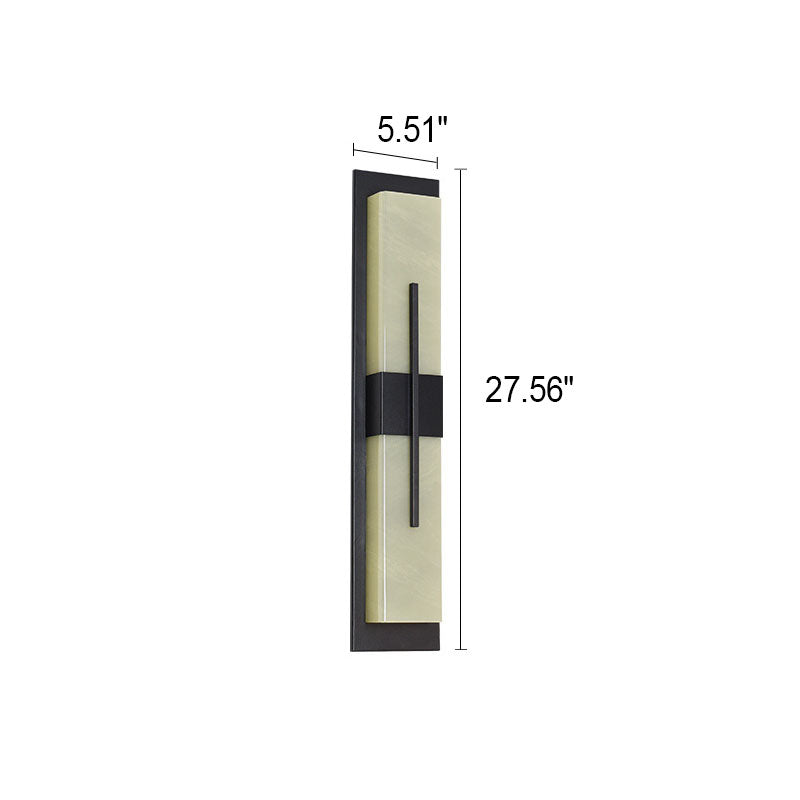 Outdoor Minimalist Rectangular Stainless Steel Acrylic LED Waterproof Wall Sconce Lamp Cuvalon
