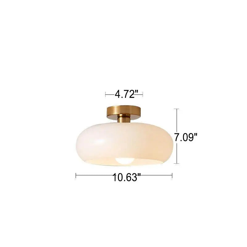 Modern Retro Round Solid Color Glass Electroplated Copper  1-Light Pendant Light Flush Mount Light Cuvalon