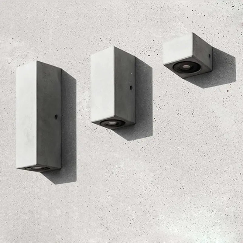 Industrial Cement Square Outdoor 1-Light Waterproof Wall Sconce Lamp Cuvalon