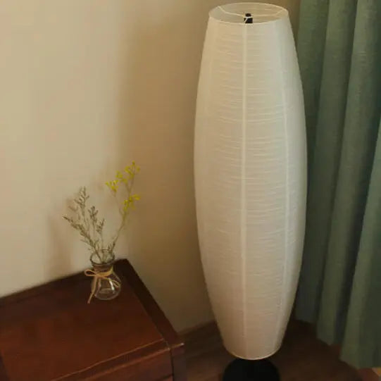 Nordic Minimalist Rice Paper Column 2-Light Standing Floor Lamp Cuvalon