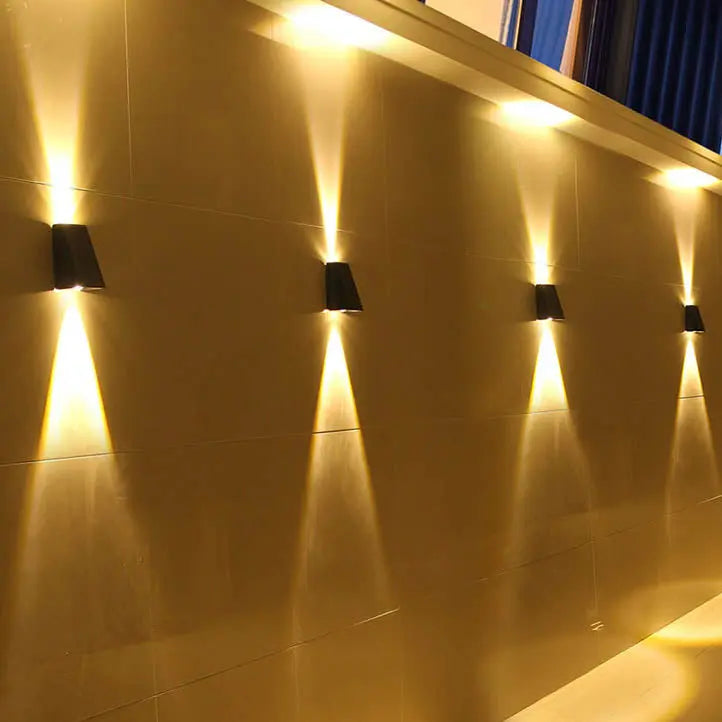 Simple Solar Trapezoid Outdoor Waterproof Up and Down Lights LED Wall Sconce Lamp Cuvalon