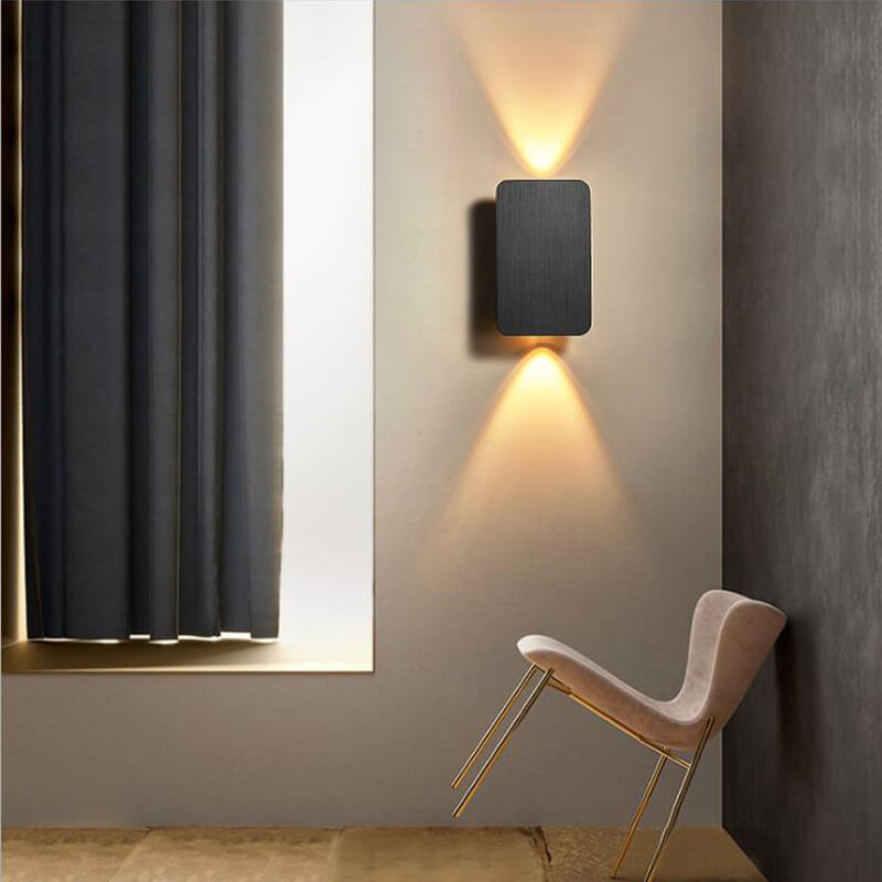 Nordic Minimalist Aluminum Rectangular Flat Panel 2-Light LED Wall Sconce Lamp (Copy) Cuvalon