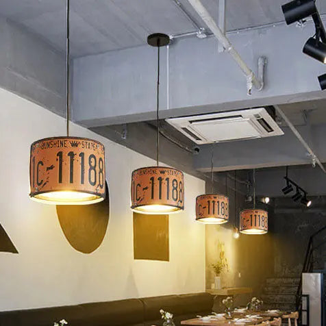 Contemporary Industrial Creative Square Rectangular License Plate Metal 3/5 Light Chandelier for Living Room Cuvalon