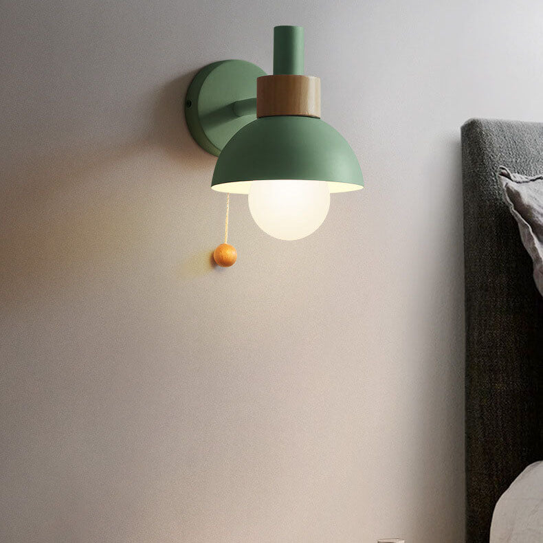Nordic Macaron Globe 1-Light Wall Sconce Lamp Cuvalon