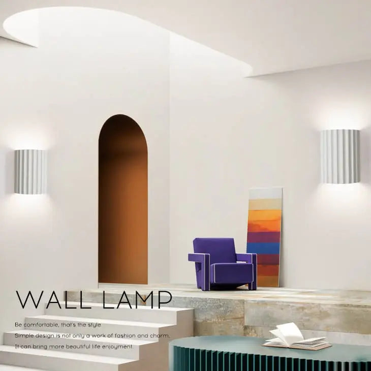 Macaron Resin Striped Half Cylinder 1-Light Wall Sconce Lamp Cuvalon