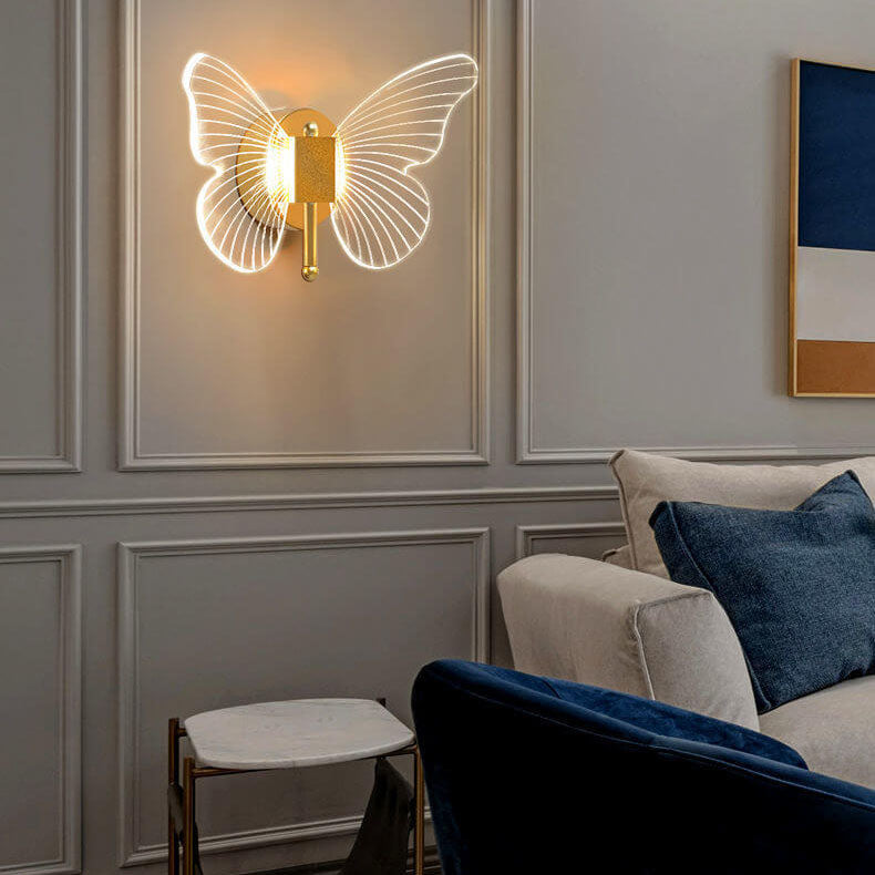 Nordic Creative Butterfly Acrylic LED Wall Sconce Lamp Cuvalon