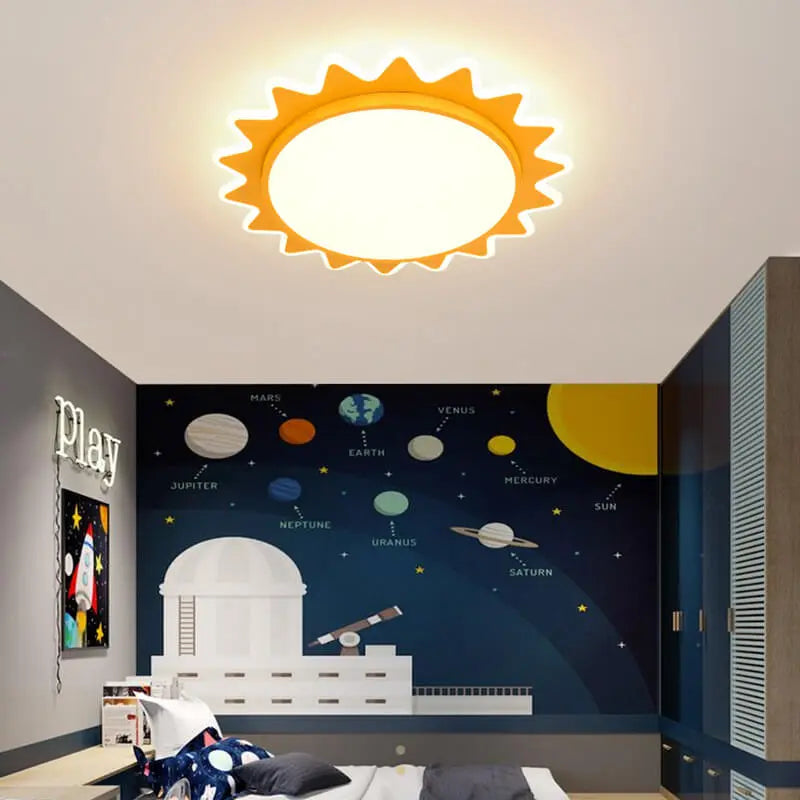 Creative Cartoon Sun Shaped LED Flush Mount Ceiling Light Cuvalon