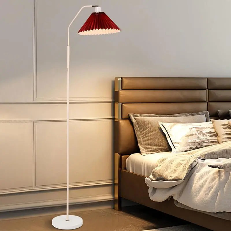 Minimalist Fabric Pleated Shade 1-Light Standing Floor Lamp Cuvalon