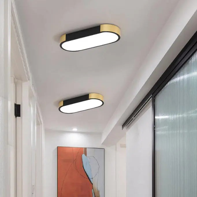 Modern Minimalist Rectangular Ring LED Flush Mount Ceiling Light Cuvalon