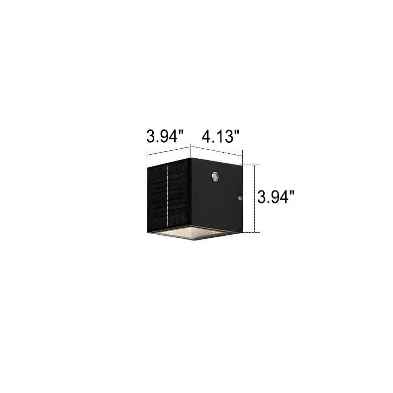 Modern Solar Black Rectangular Die-Cast Aluminum Solar LED Outdoor Wall Light Cuvalon