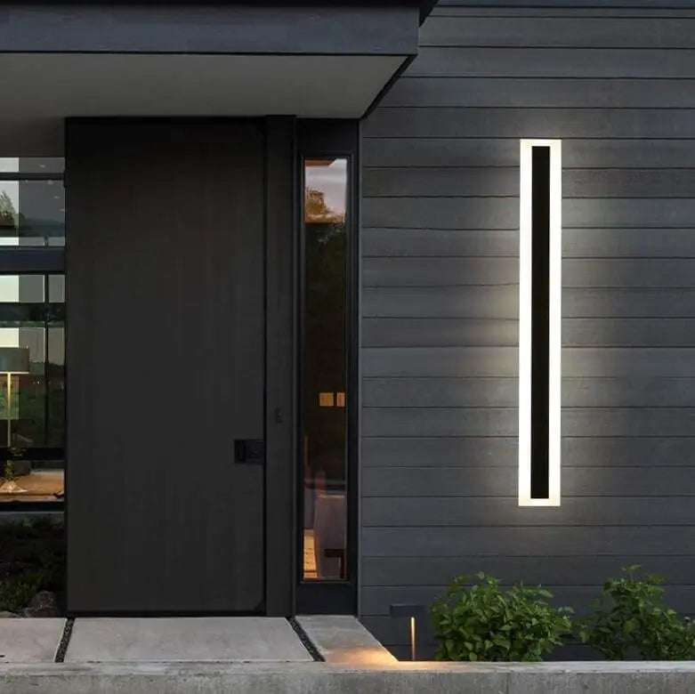 Minimalistic Elongated Bar Shaped 1-Light LED Acrylic Outdoor Waterproof Wall Light Cuvalon