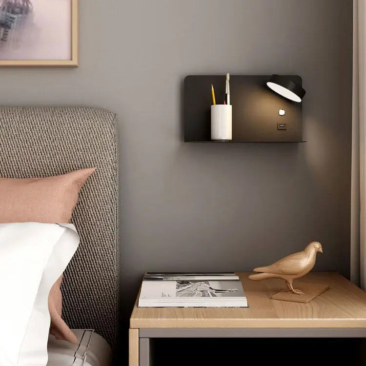Modern Iron Square LED USB Rechargeable Wall Sconce Lamp Cuvalon