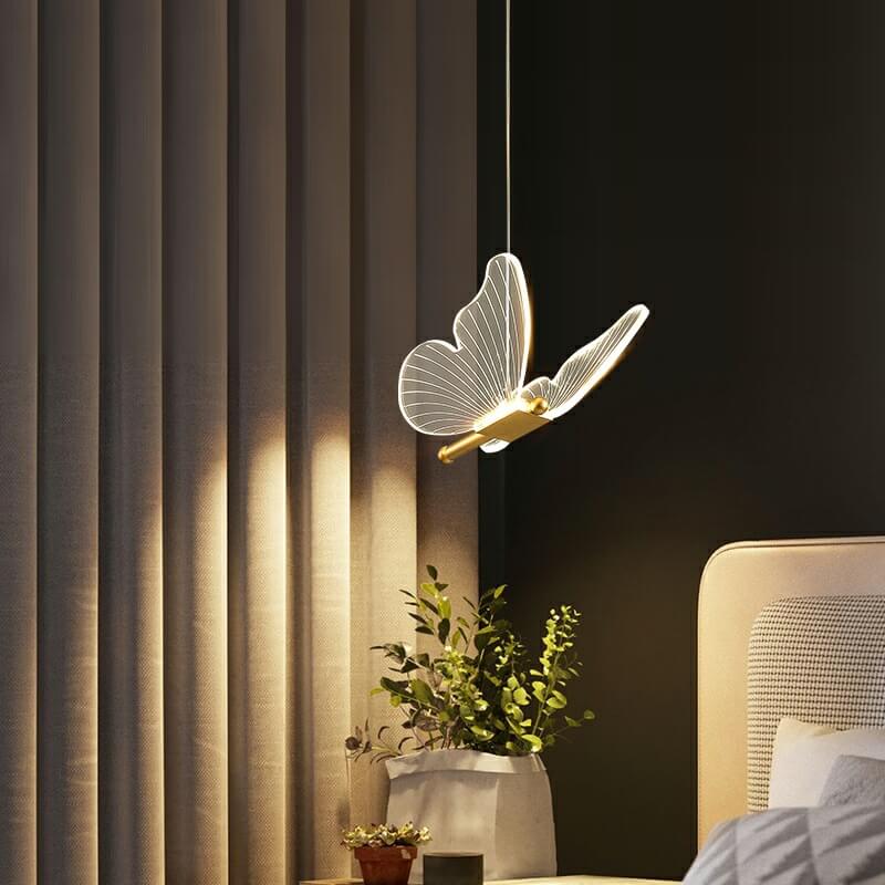 Minimalist Acrylic Butterfly LED Pendant Light Cuvalon