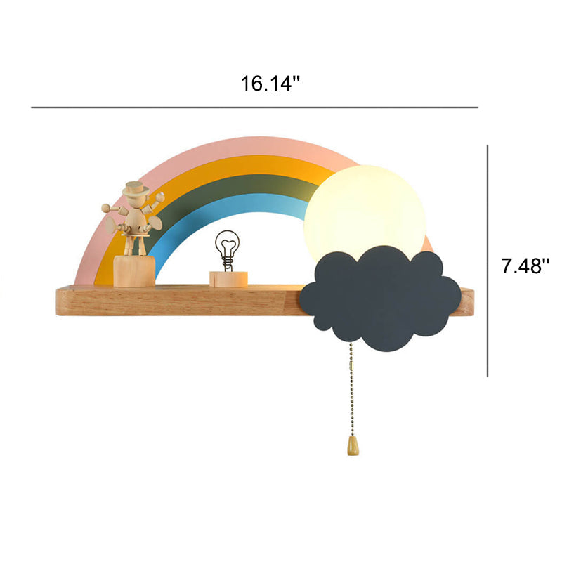 Nordic Cartoon Rainbow 1-Light  Wall Sconce Lamp Cuvalon