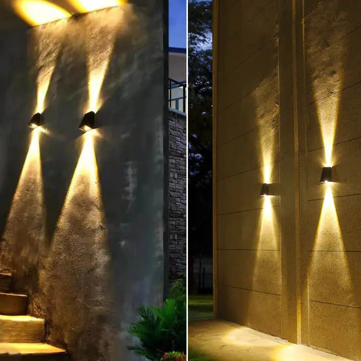 Simple Solar Trapezoid Outdoor Waterproof Up and Down Lights LED Wall Sconce Lamp Cuvalon