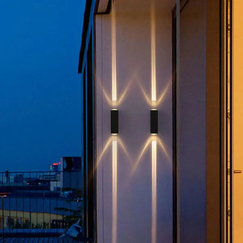 Modern Aluminum Lens Outdoor Patio Double-headed LED Wall Sconce Lamp Cuvalon