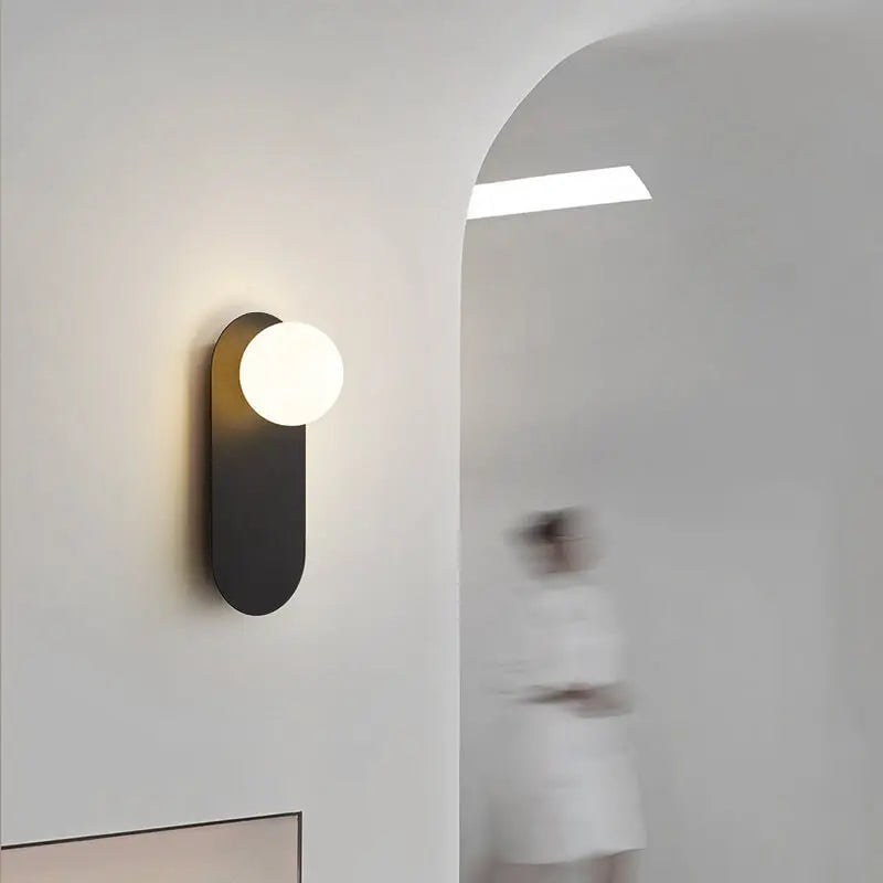 Nordic Minimalist Glass Ring Base 1-Light Wall Sconce Lamp Cuvalon