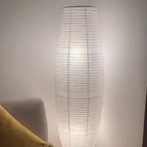 Nordic Minimalist Rice Paper Column 2-Light Standing Floor Lamp Cuvalon