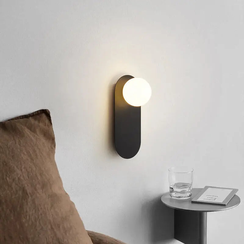 Nordic Minimalist Glass Ring Base 1-Light Wall Sconce Lamp Cuvalon