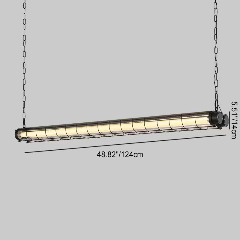 Contemporary Industrial Long Hardware Acrylic 1/2 Light Island Light Chandelier For Dining Room Cuvalon