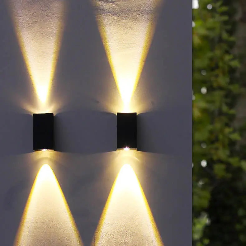 Simple Solar Trapezoid Outdoor Waterproof Up and Down Lights LED Wall Sconce Lamp Cuvalon