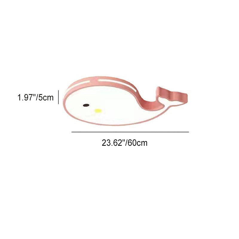 Contemporary Creative Cartoon Whale Acrylic LED Kids Flush Mount Ceiling Light For Bedroom Cuvalon