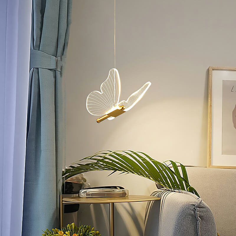 Minimalist Acrylic Butterfly LED Pendant Light Cuvalon