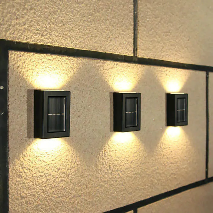 Solar Square Up and Down Lighted LED Outdoor Waterproof Garden Wall Sconce Lamp Cuvalon