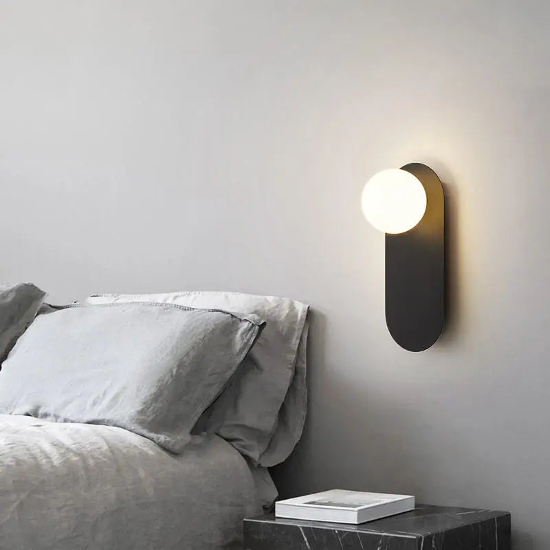 Nordic Minimalist Glass Ring Base 1-Light Wall Sconce Lamp Cuvalon