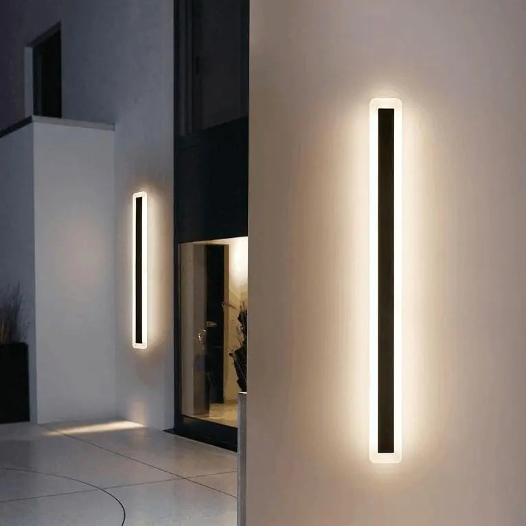 Minimalistic Elongated Bar Shaped 1-Light LED Acrylic Outdoor Waterproof Wall Light Cuvalon