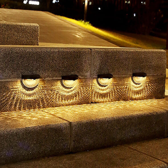 Solar Semi Circle Outdoor Waterproof Light Shadow Fence Wall Sconce Lamp Cuvalon