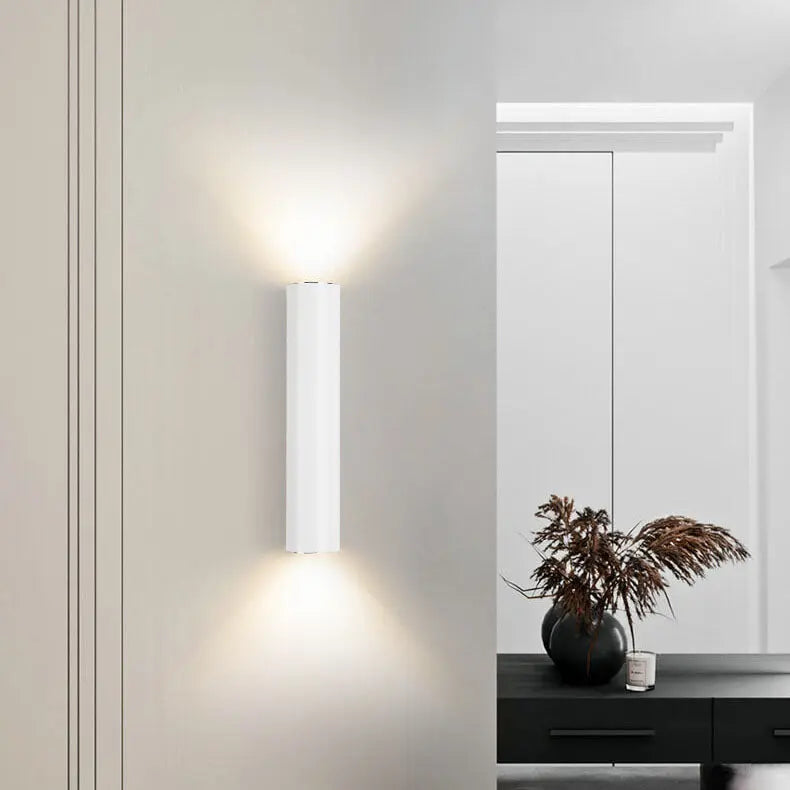 Simple Aluminum Cylindrical 2-Light Wall Sconce Lamp Cuvalon