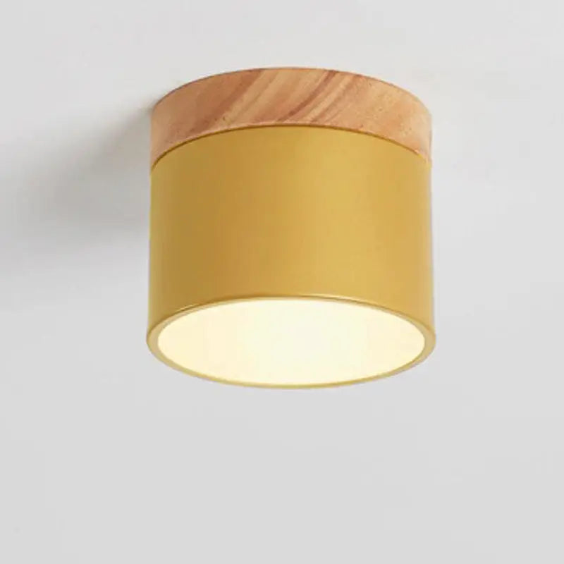 Scandinavian Macaroon Solid Color Log LED Flush Mount Ceiling Light Cuvalon