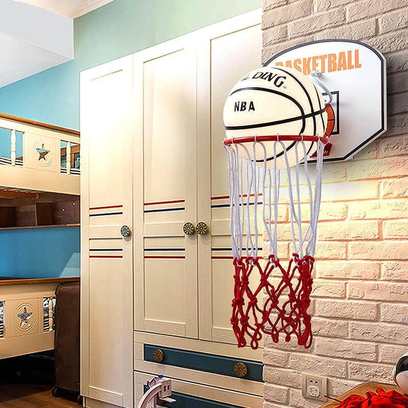 Creative Cartoon Basketball 1-Light Wall Sconce Lamp Cuvalon