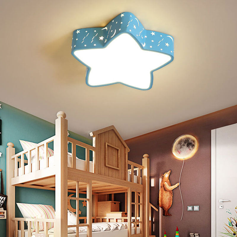 Cartoon Creative Star Shape LED Flush Mount Ceiling Light Cuvalon