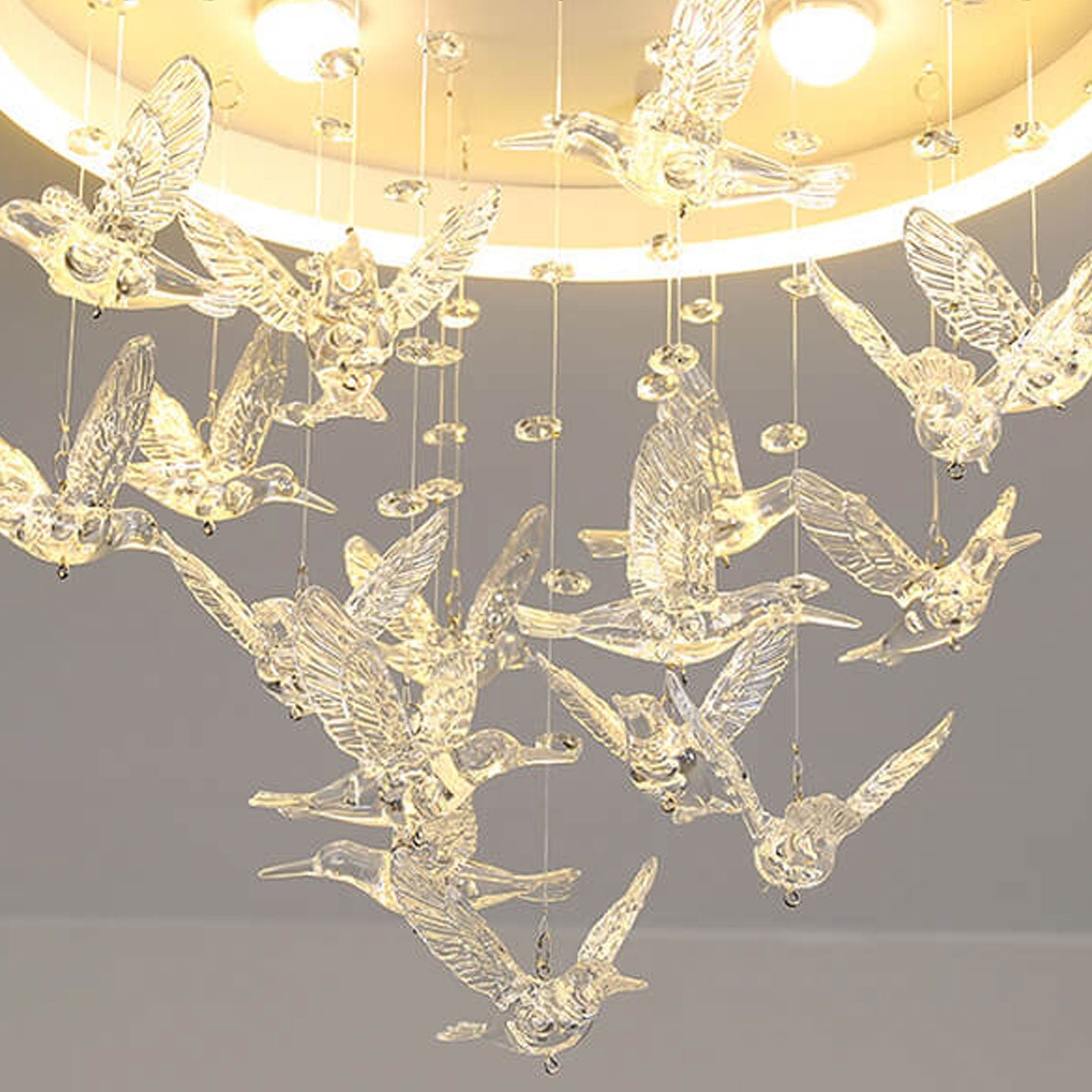 Modern Creative Cartoon Round Bird / Skirt Hanging LED Flush Mount Ceiling Light Cuvalon