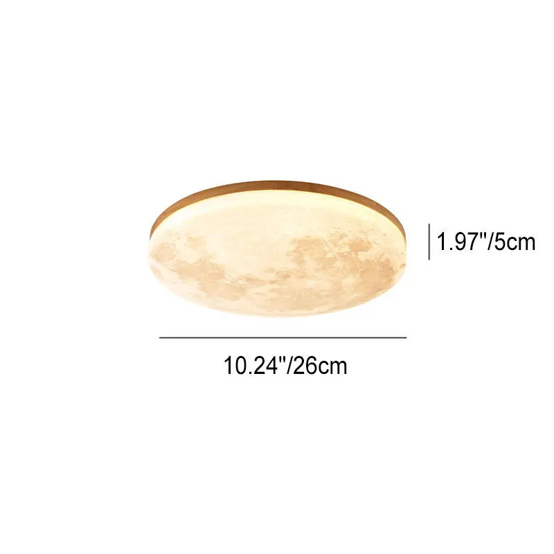 Nordic Minimalist Moon Round PVC LED Flush Mount Ceiling Light Cuvalon