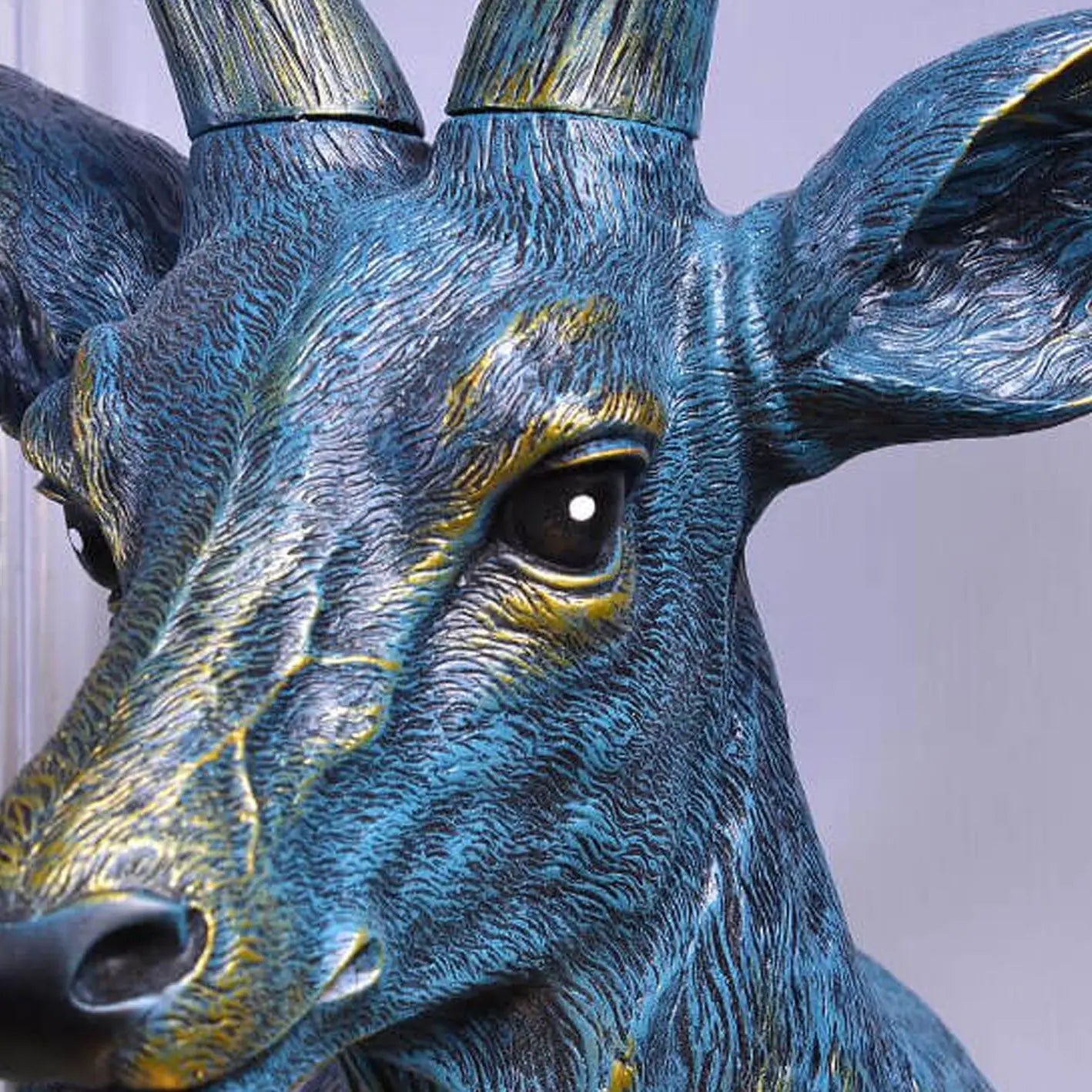 Retro Creative Fortune Deer Head Resin 1-Light Wall Sconce Lamp Cuvalon