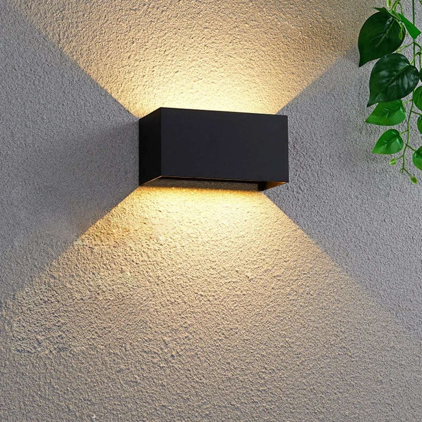 Modern Outdoor Waterproof Rectangular LED Up and Down Illuminated Outdoor Wall Sconce Lamp Cuvalon