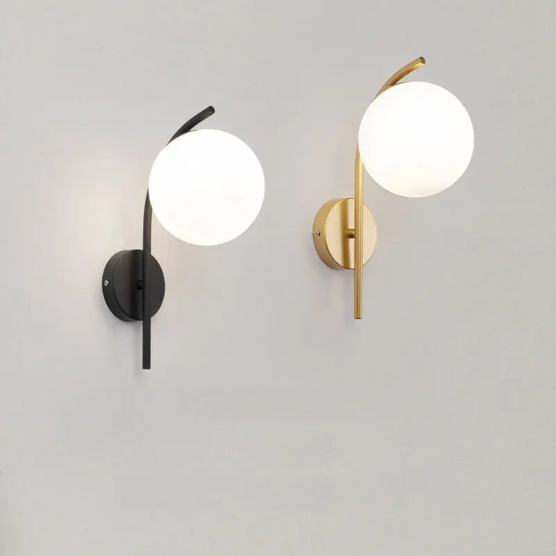 Nordic Arc Glass Globe 1-Light  Wall Sconce Lamp Cuvalon
