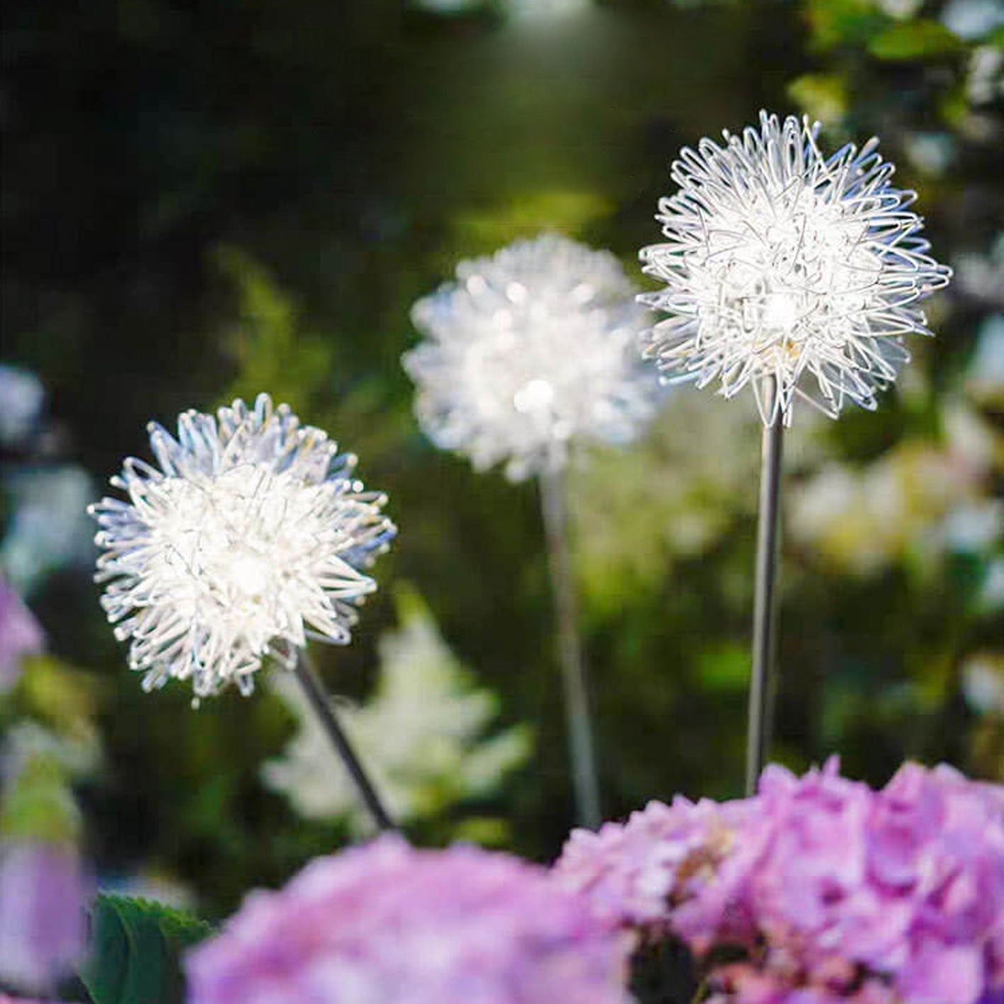 Solar Dandelion Aluminum Wire Globe Light LED Outdoor Waterproof Luminous Garden Insert Ground Landscape Light Cuvalon