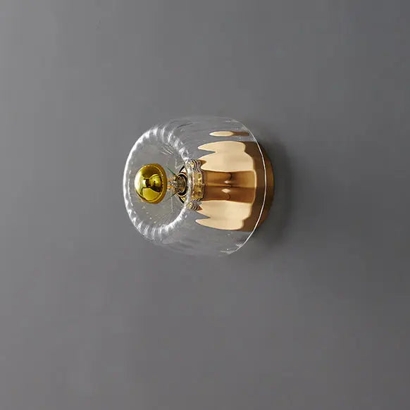 Modern Luxury Glass Sun Shape Full Copper Dual Purpose 1-Light Flush Mount Light Cuvalon