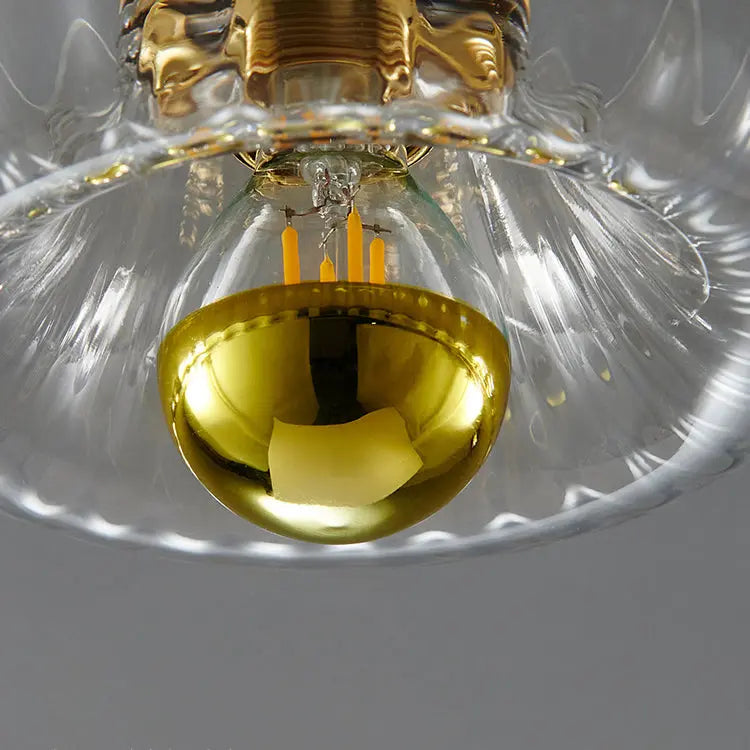 Modern Luxury Glass Sun Shape Full Copper Dual Purpose 1-Light Flush Mount Light Cuvalon