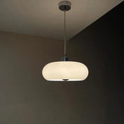 Vintage White / Orange Glass Dome 1-Light Pendant Light Cuvalon