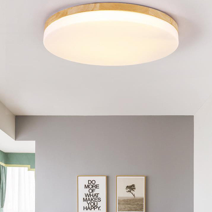 Modern Acrylic Shade Round Log LED Flush Mount Light Cuvalon